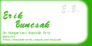 erik buncsak business card