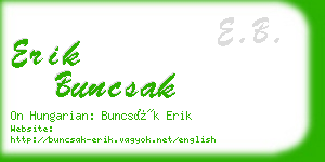 erik buncsak business card